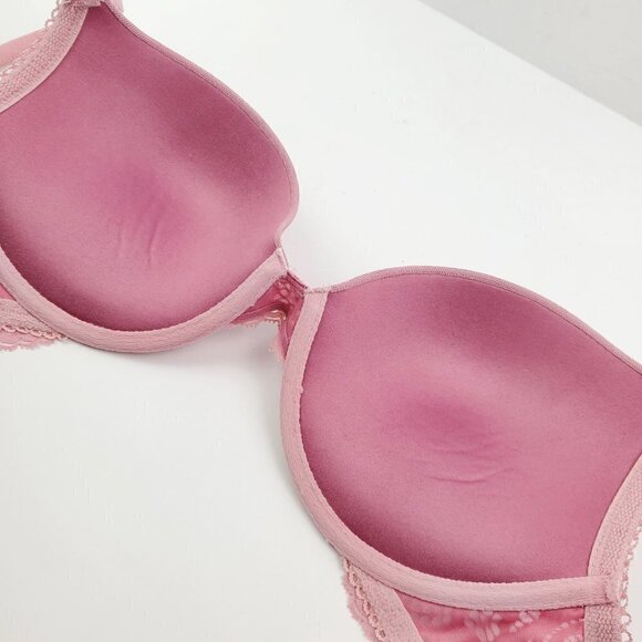Victoria's Secret 34D Bra Dream Angels Push Up Lace Underwire Lingerie Rose Pink - Picture 9 of 16